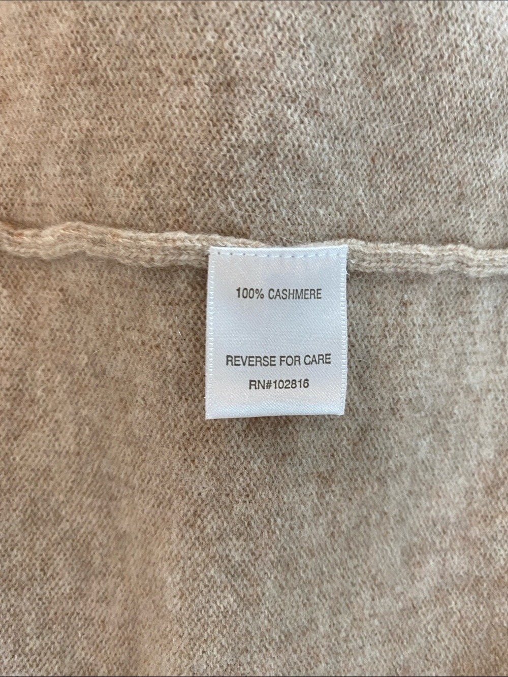 Garnet Hill Long Cashmere Pocket Cream Cardigan, Size L - Picture 15 of 15